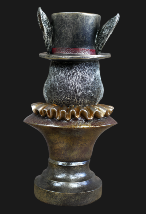 Charming Rabbit Bust with Top Hat – Detailed Resin Sculpture