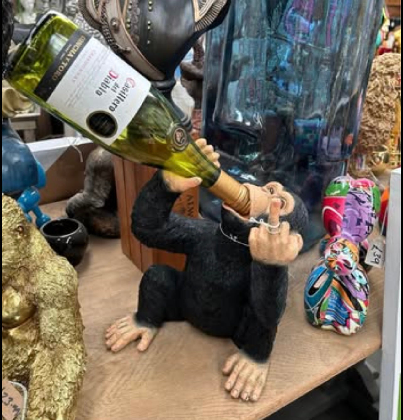 Up Yours Monkey Wine Holder - Playful Wine Bottle Holder