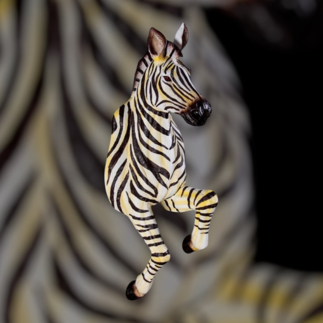 Running Zebra Wall Figure – Large Resin Zebra Sculpture