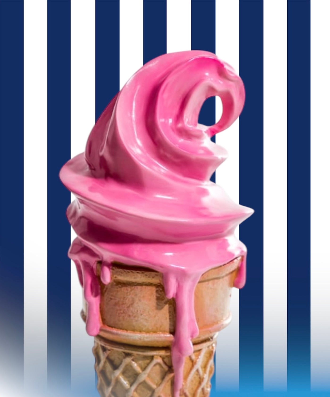 Large Decorative Ice Cream Ornament | Fun & Whimsical Home or Shop Display