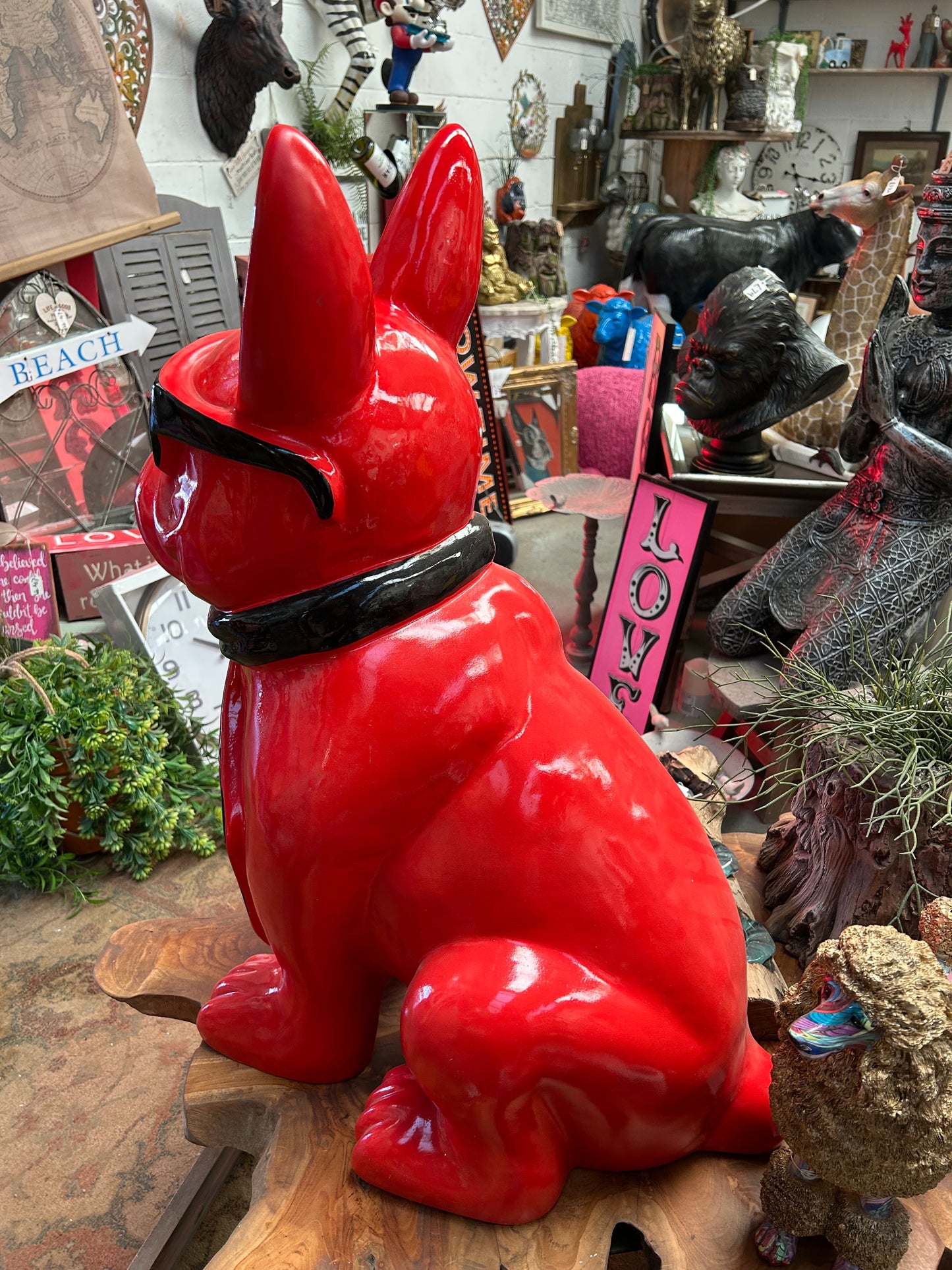 Frenchi Sculpture – Stunning Red Fiberglass Sculpture, Indoor/Outdoor Use