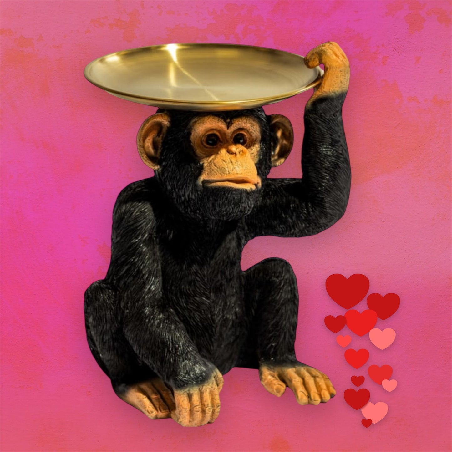 Monkey Holding Gold Tray – Playful & Functional Decorative Table Piece