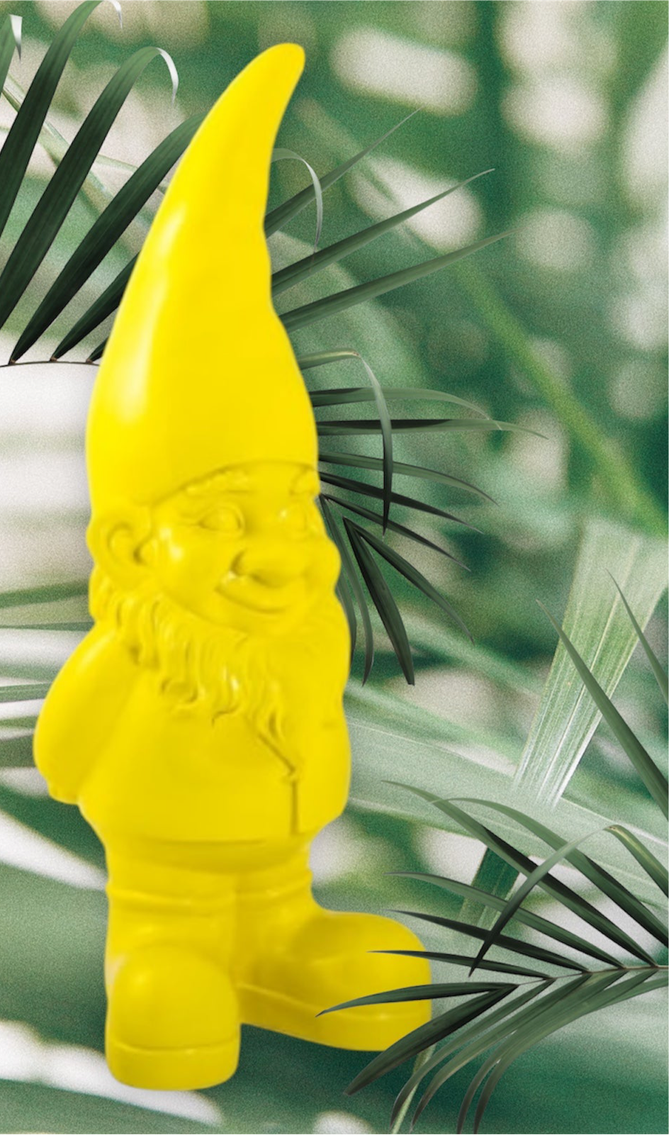 Giant Yellow Standing Gnome Figure - Joyful Garden or Home Decor