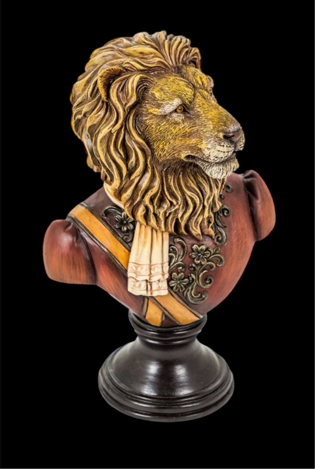 Gentry Lion Bust on Round Base – Elegant Regal Home Decor