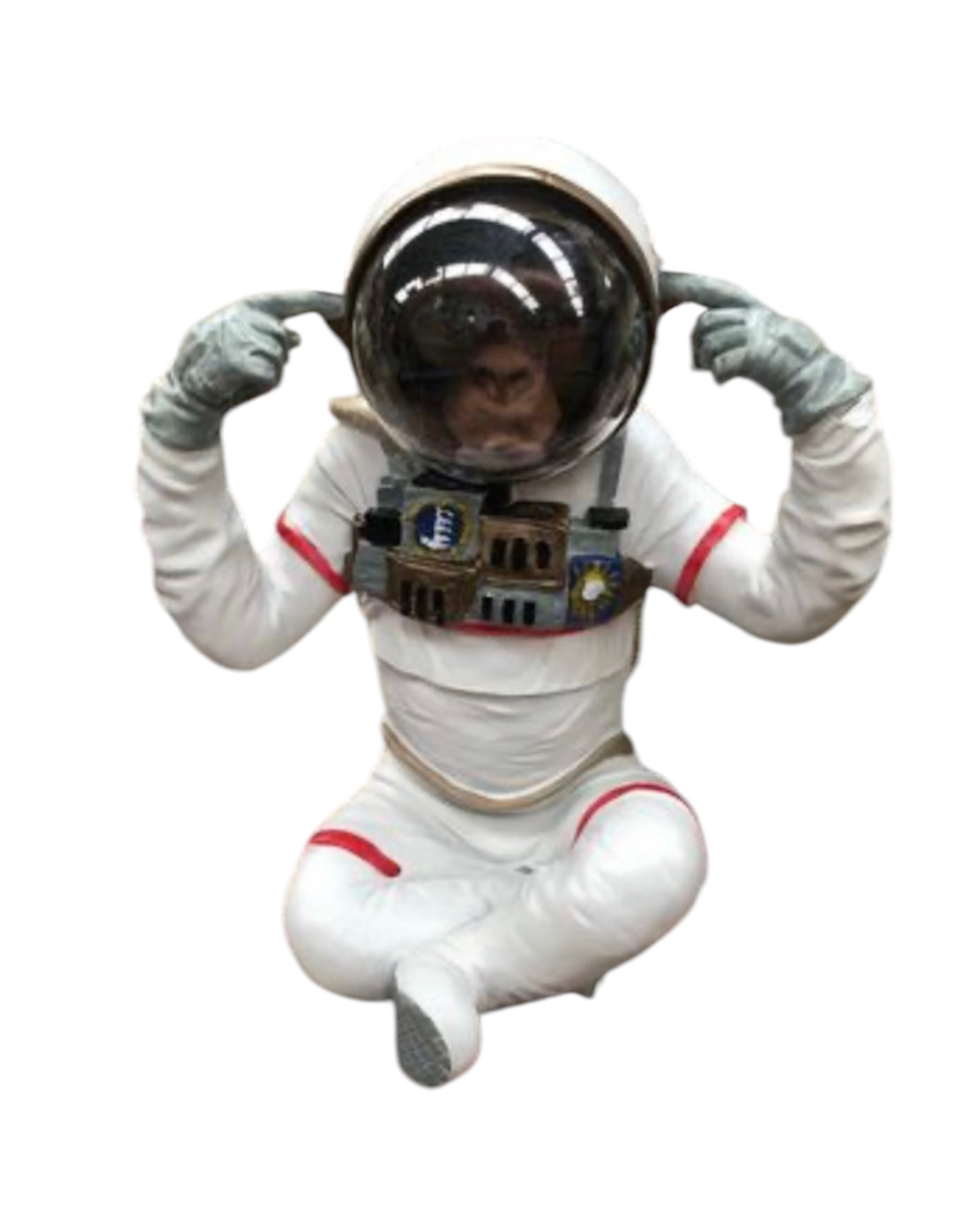 Monkey Astronaut "Hear No Evil" - Quirky Resin Figurine