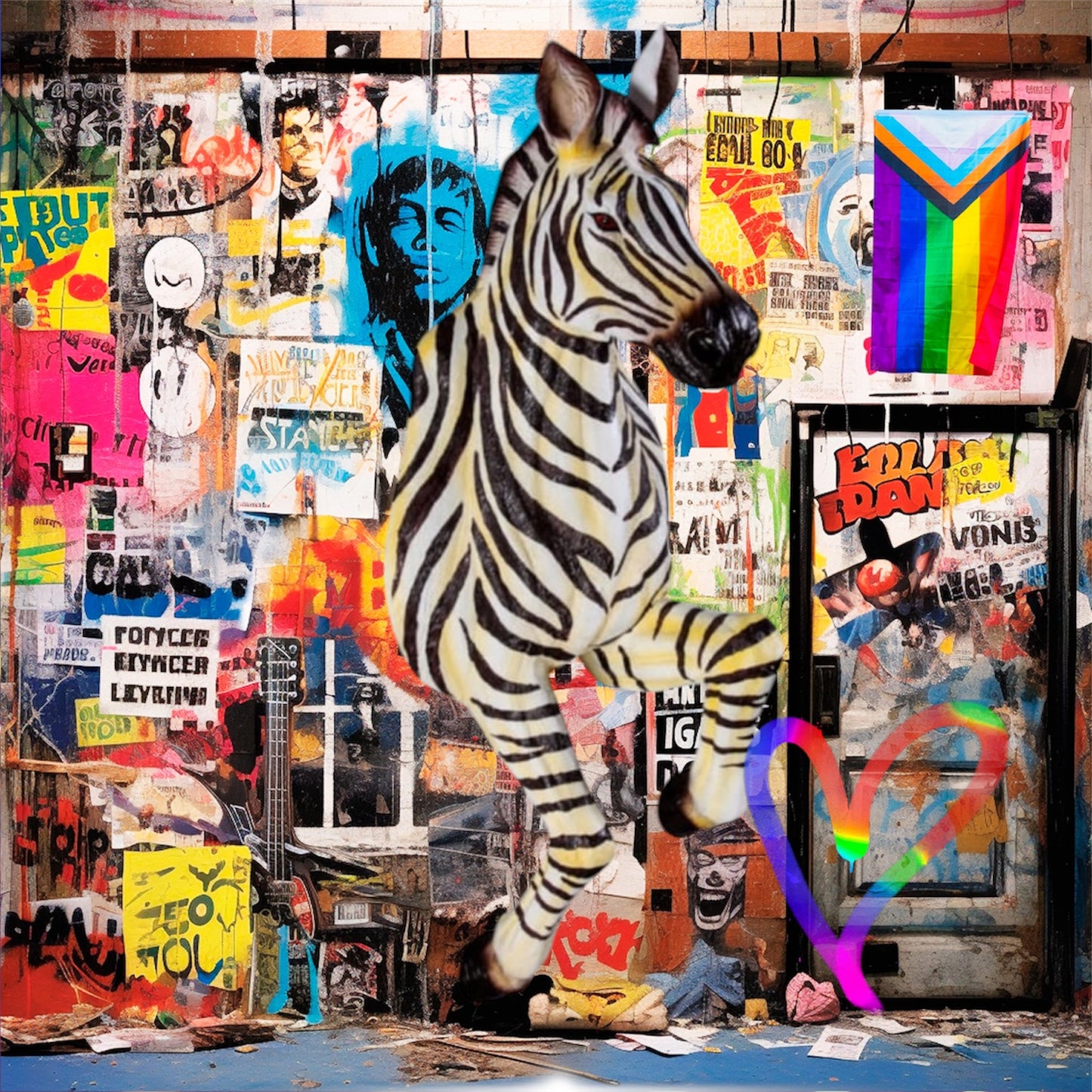 Running Zebra Wall Figure – Large Resin Zebra Sculpture