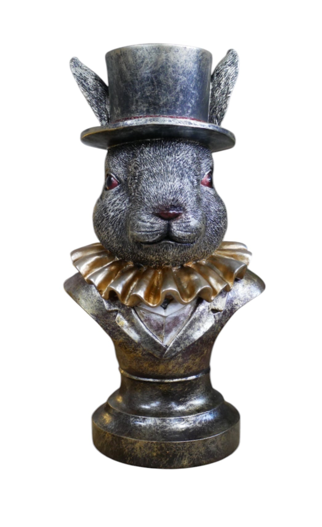 Charming Rabbit Bust with Top Hat – Detailed Resin Sculpture