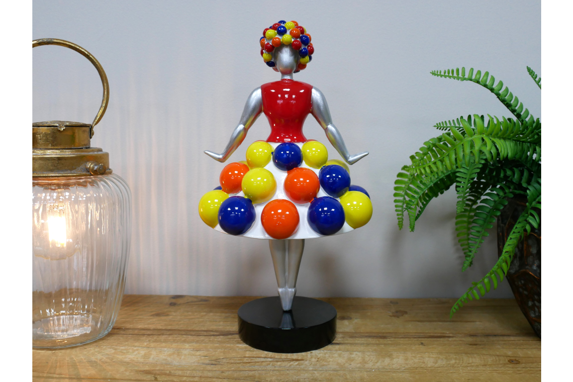 Ballerina Pom-Coloured Figurine - Elegant Dance-Inspired Décor for Home or Office