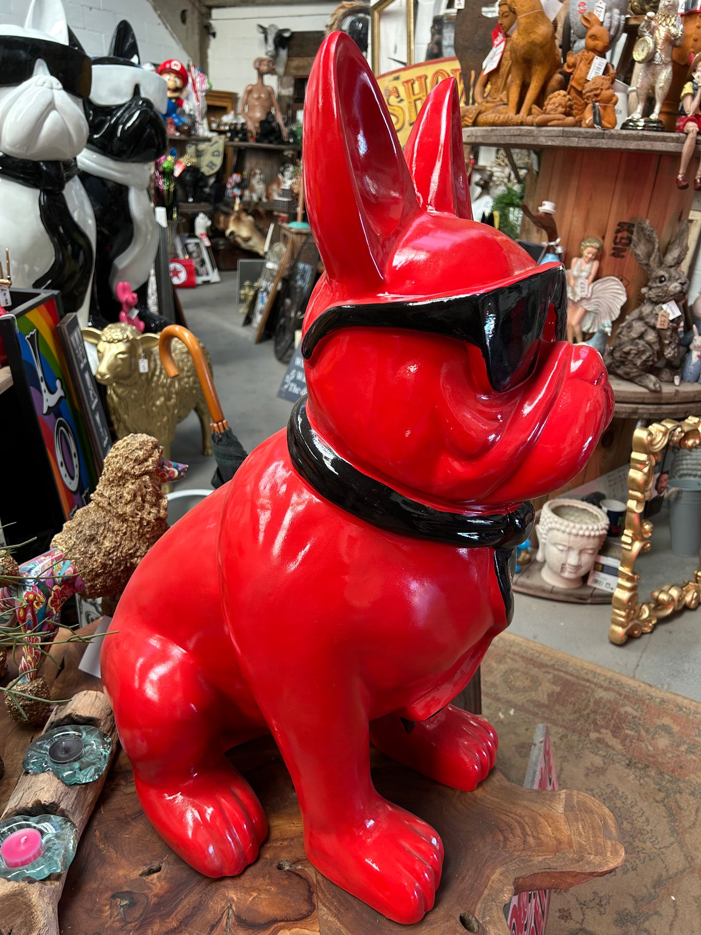 Frenchi Sculpture – Stunning Red Fiberglass Sculpture, Indoor/Outdoor Use