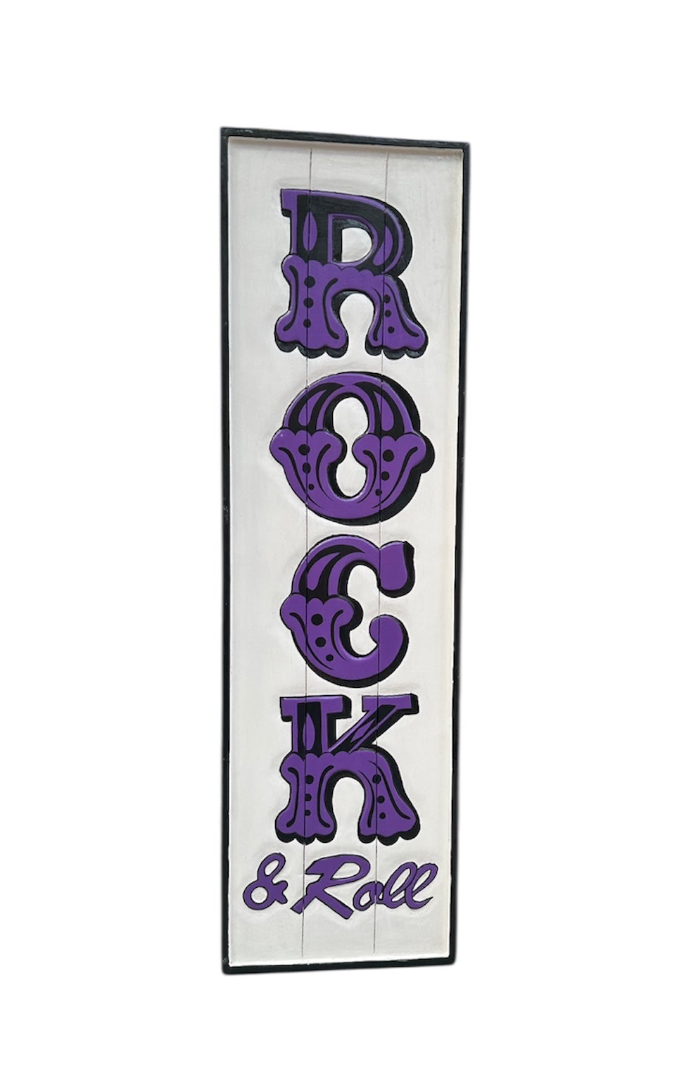 Funky "Rock and Roll" Sign - Hand-Painted MDF Wall Art
