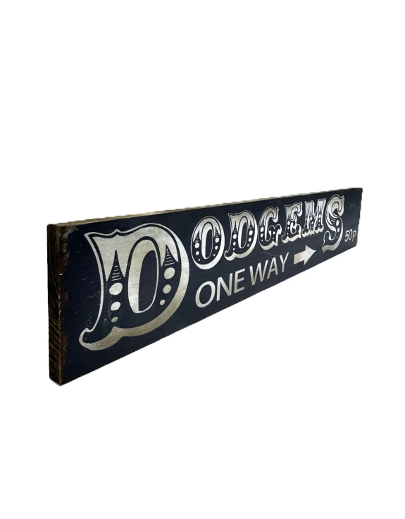 Dodgems Wooden Wall Sign – Vintage Fairground-Inspired Decor