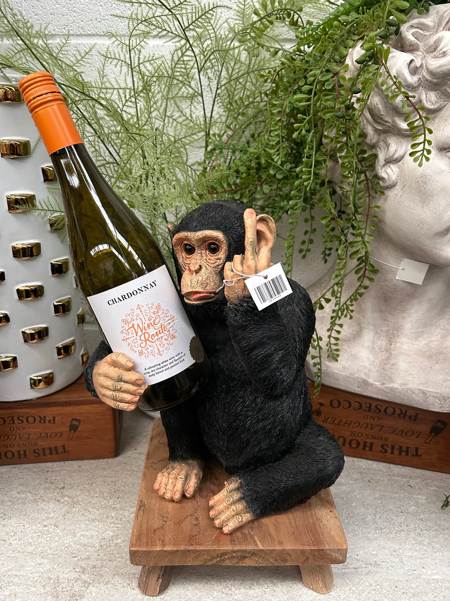 Up Yours Monkey Wine Holder - Cheeky Resin Wine Bottle Holder
