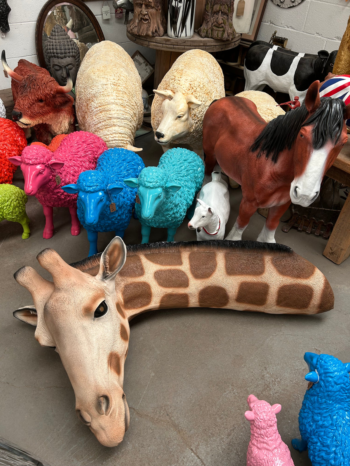 EXTRA Large Giraffe Wall Mount - Versatile Resin Giraffe Sculpture | Sign of the times Stoke
