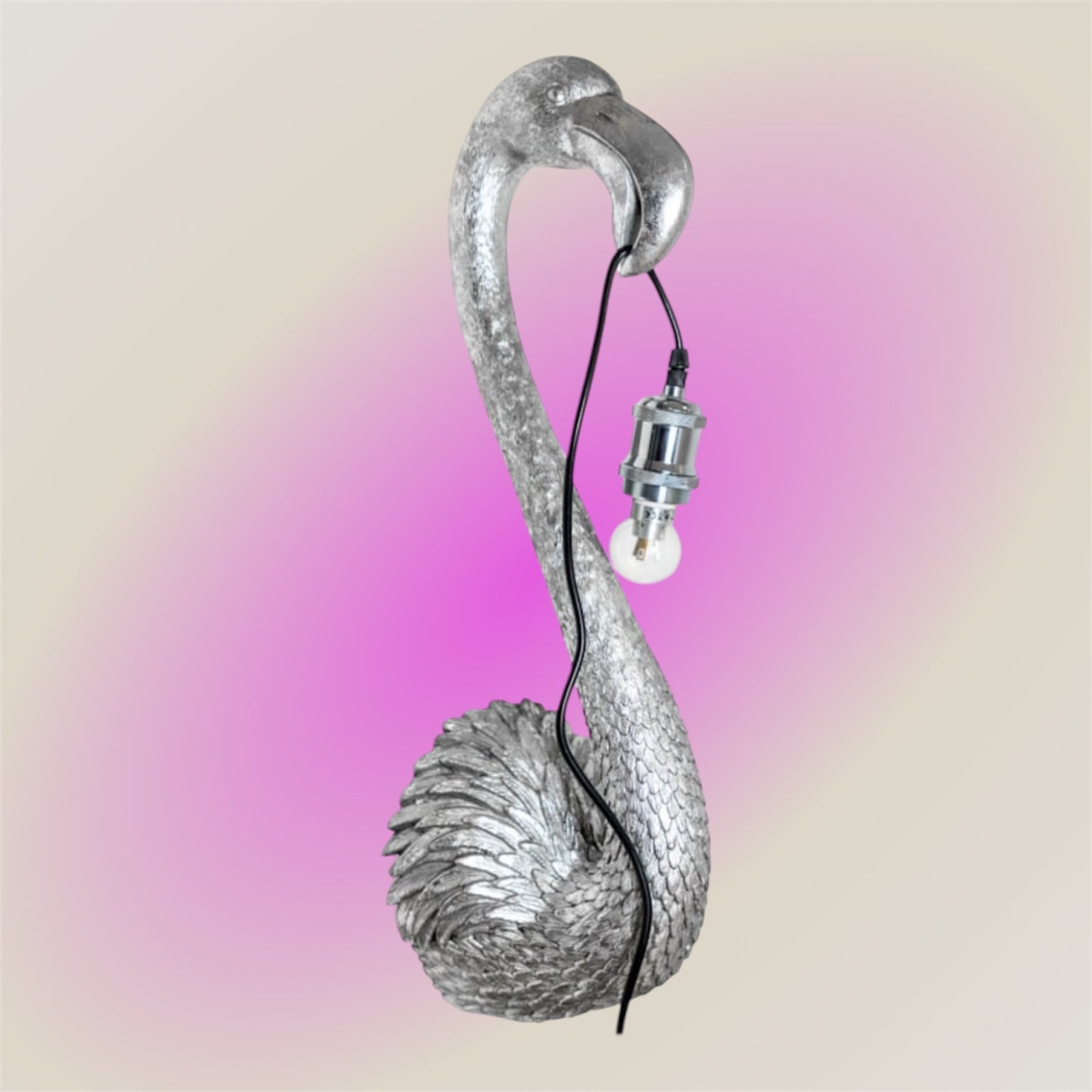 Silver Flamingo Head Wall Lamp - Elegant and Unique Wall Decor