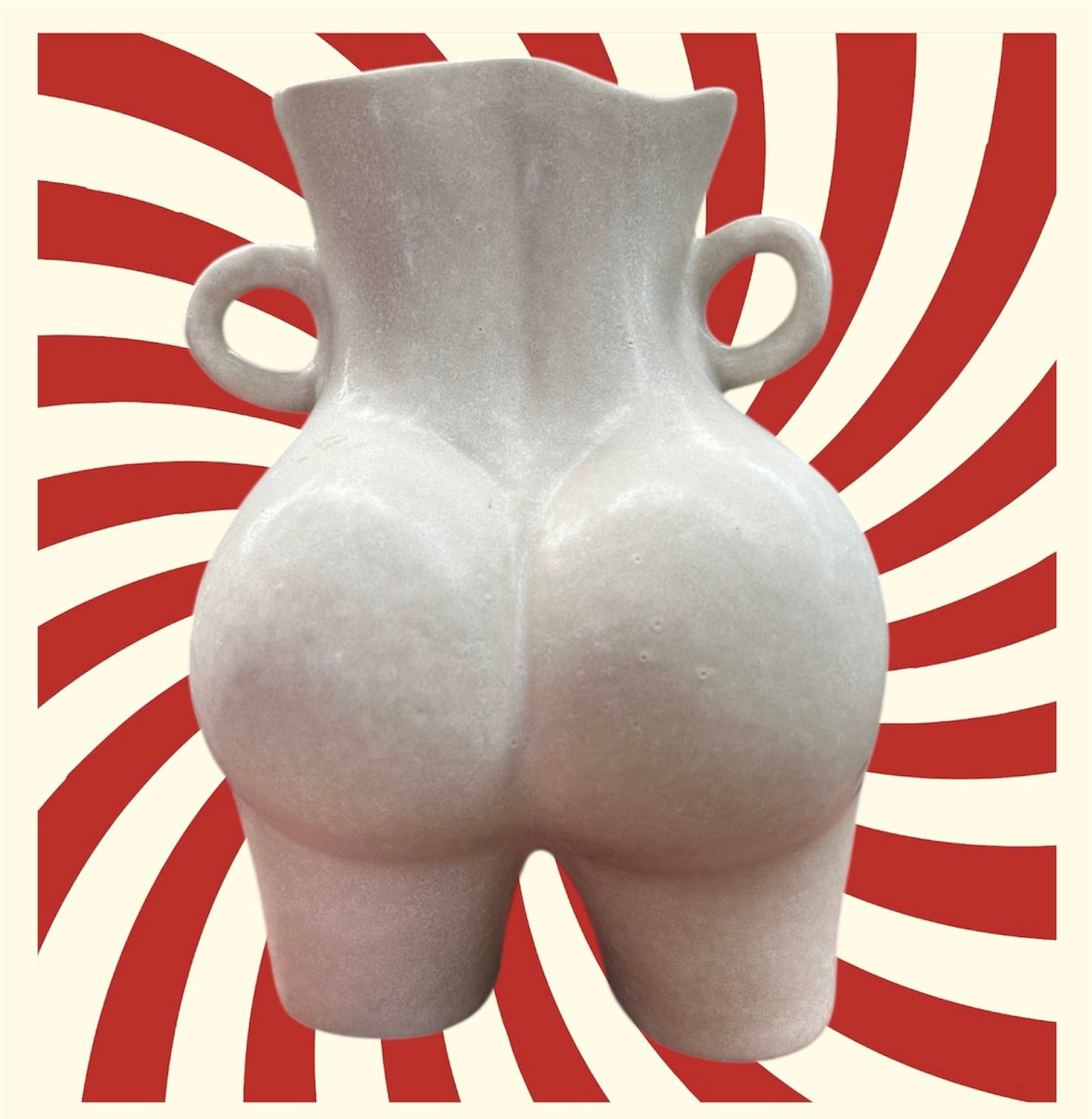 Cream Ceramic Bum Vase | Playful Modern Body-Shaped Home Decor