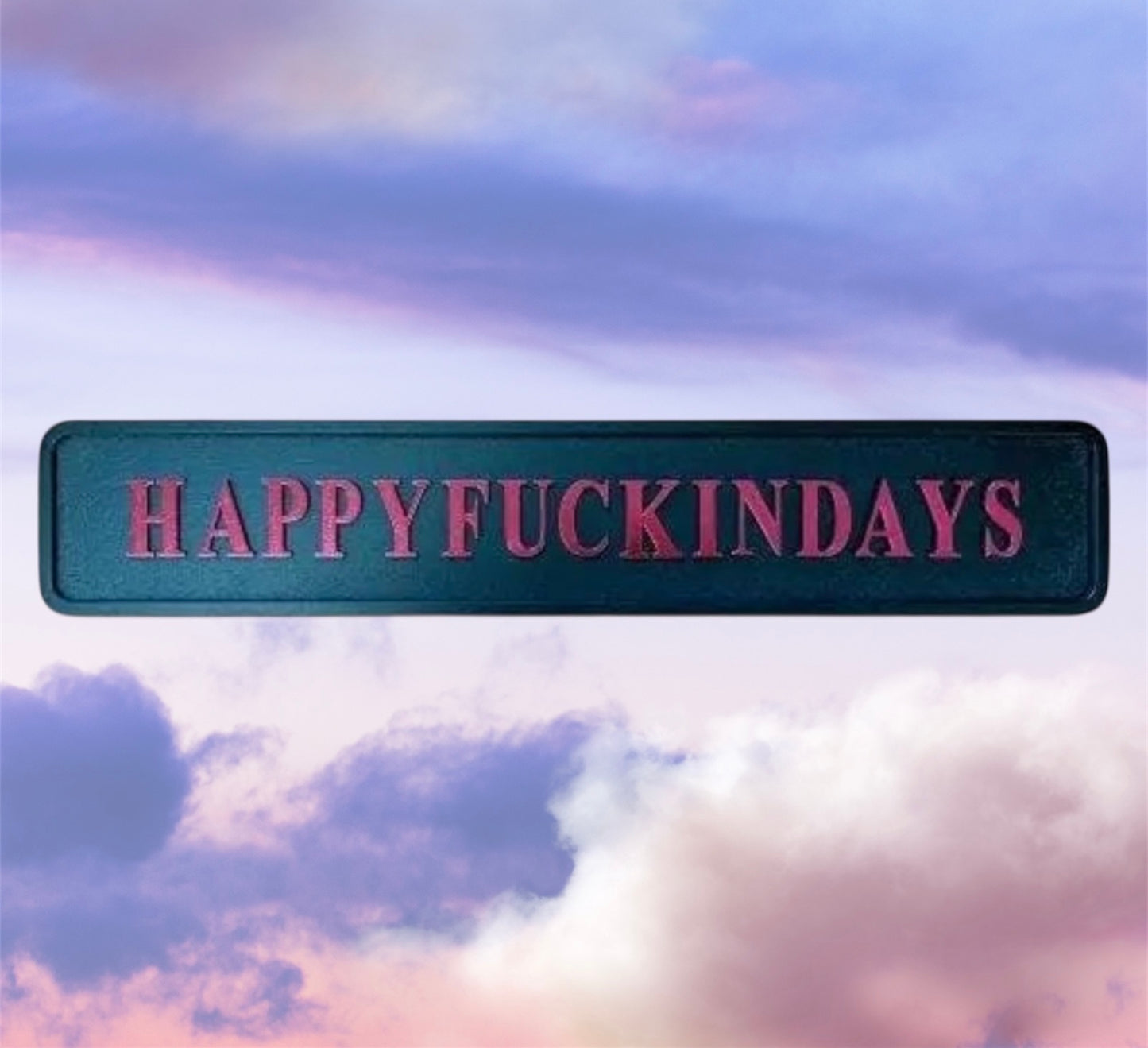 "HAPPYFUCKINDAYS" Sign – Bold Black & Pink Festive Wall Art
