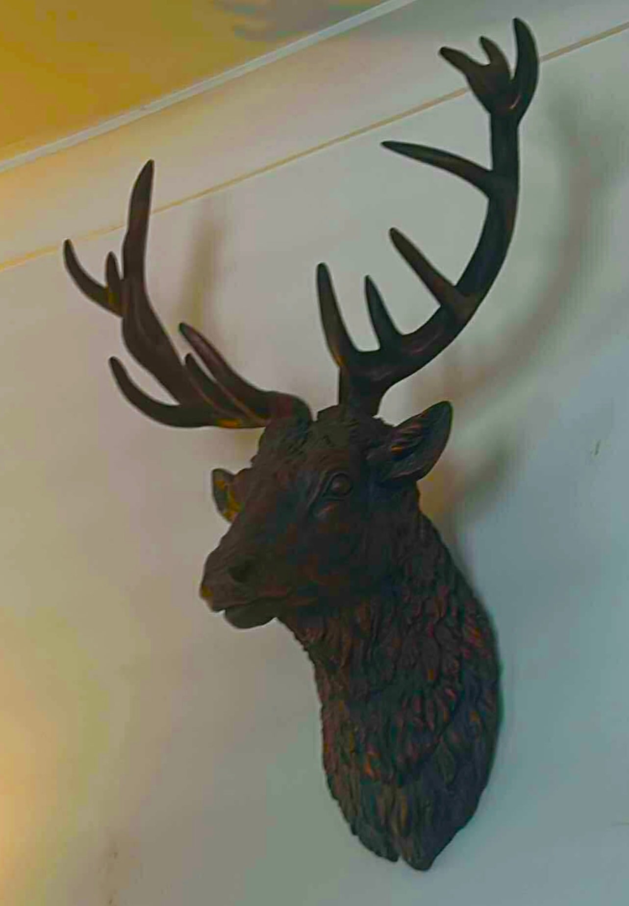 Bronze Stag Head Wall Sculpture - Elegant Resin Decor