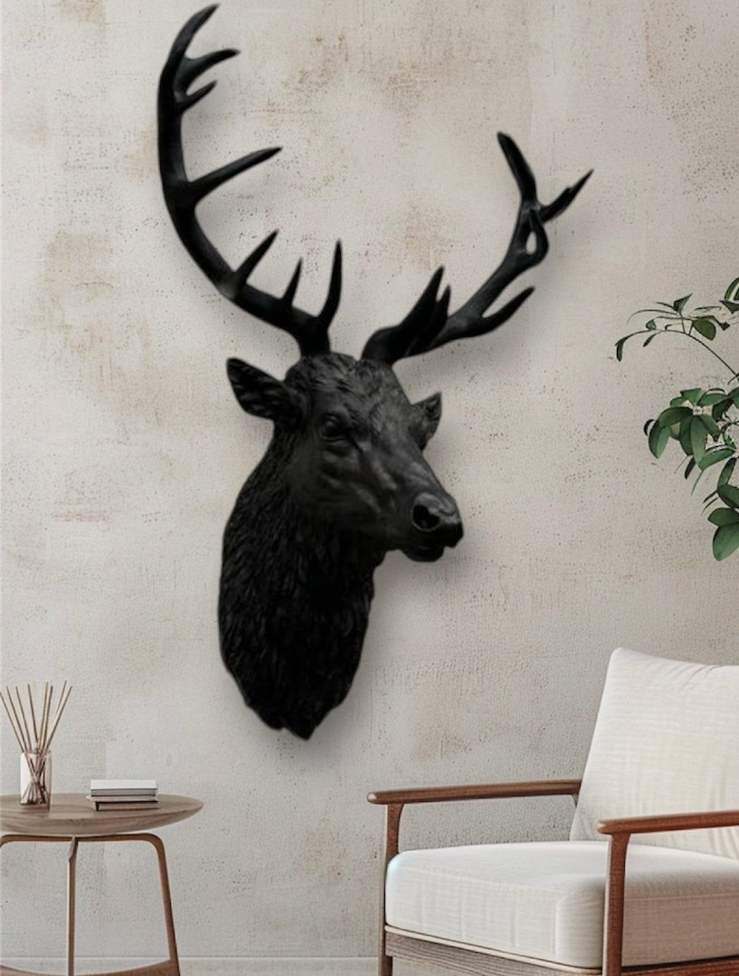 Black Stag Head Wall Mount – Resin Sculpture for Bold Decor | Sign of the times Stoke