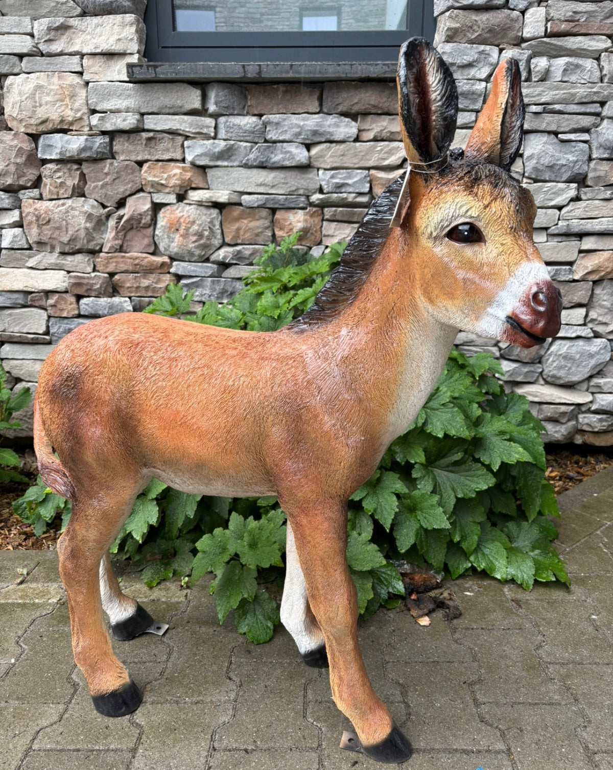 Large Brown Donkey Figure – 96cm Tall Decorative Animal Sculpture