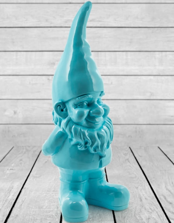 Giant Blue Standing Gnome Figure - Joyful Garden or Home Decor