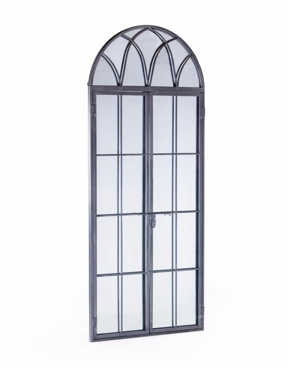 Outdoor Antiqued Lead Grey Arch Window Mirror – Versatile and Elegant | Sign of the times Stoke