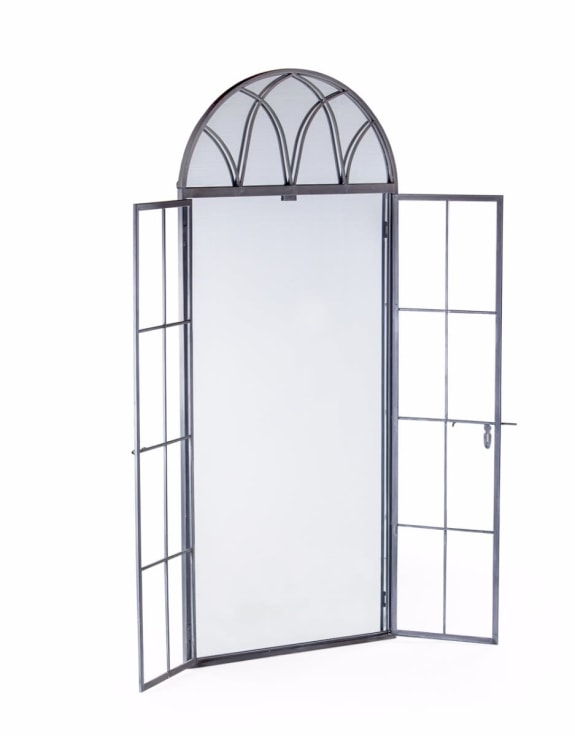 Outdoor Antiqued Lead Grey Arch Window Mirror – Versatile and Elegant | Sign of the times Stoke