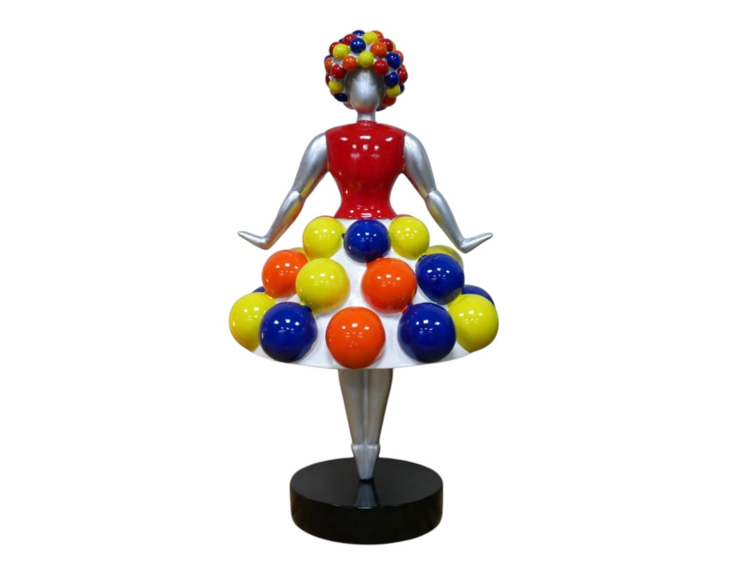 Ballerina Pom-Coloured Figurine - Elegant Dance-Inspired Décor for Home or Office