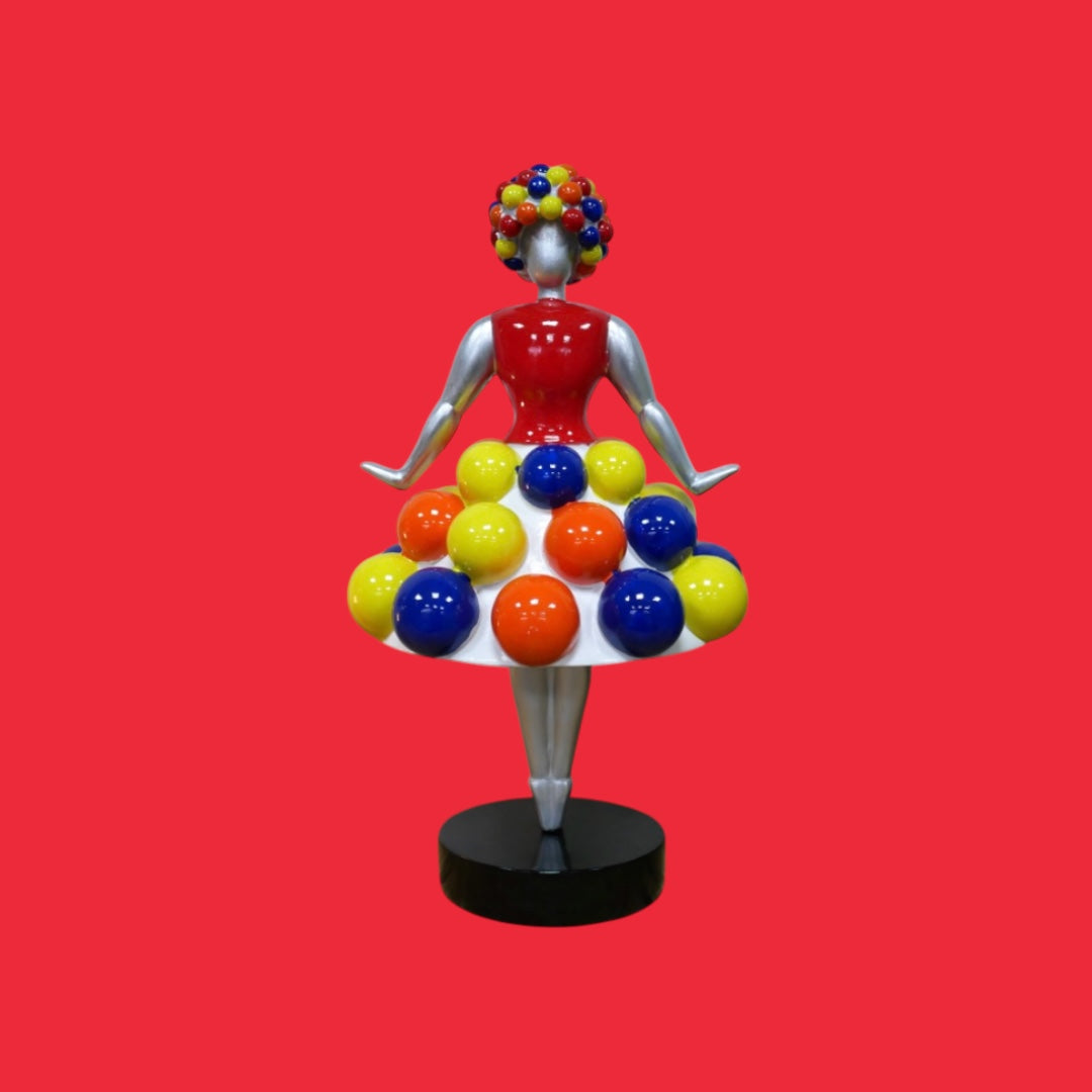 Ballerina Pom-Coloured Figurine - Elegant Dance-Inspired Décor for Home or Office
