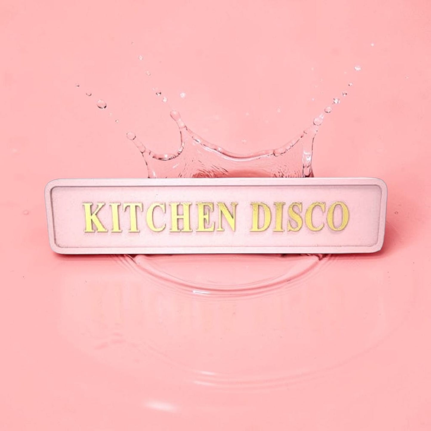 “Kitchen Disco” Wall Sign – Pink & Gold Fun Kitchen Décor