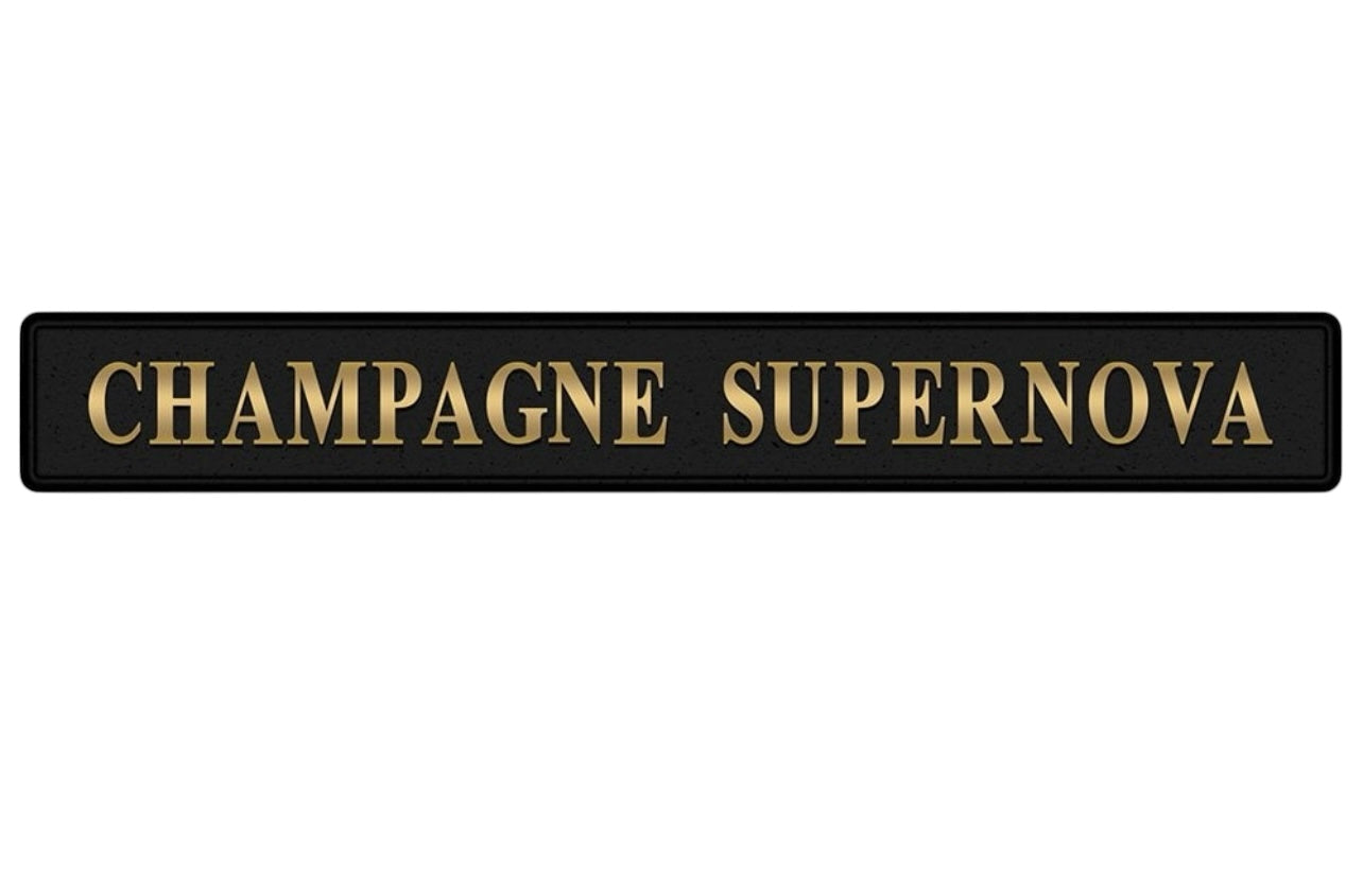 Champagne Supernova Sign - Elegant Black and Gold Wall Decor