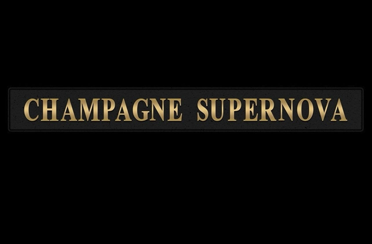Champagne Supernova Sign - Elegant Black and Gold Wall Decor