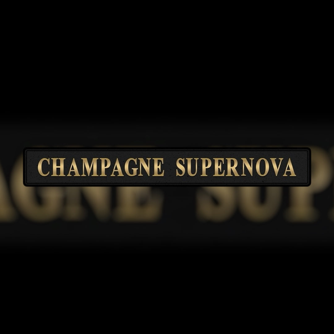 Champagne Supernova Sign - Elegant Black and Gold Wall Decor