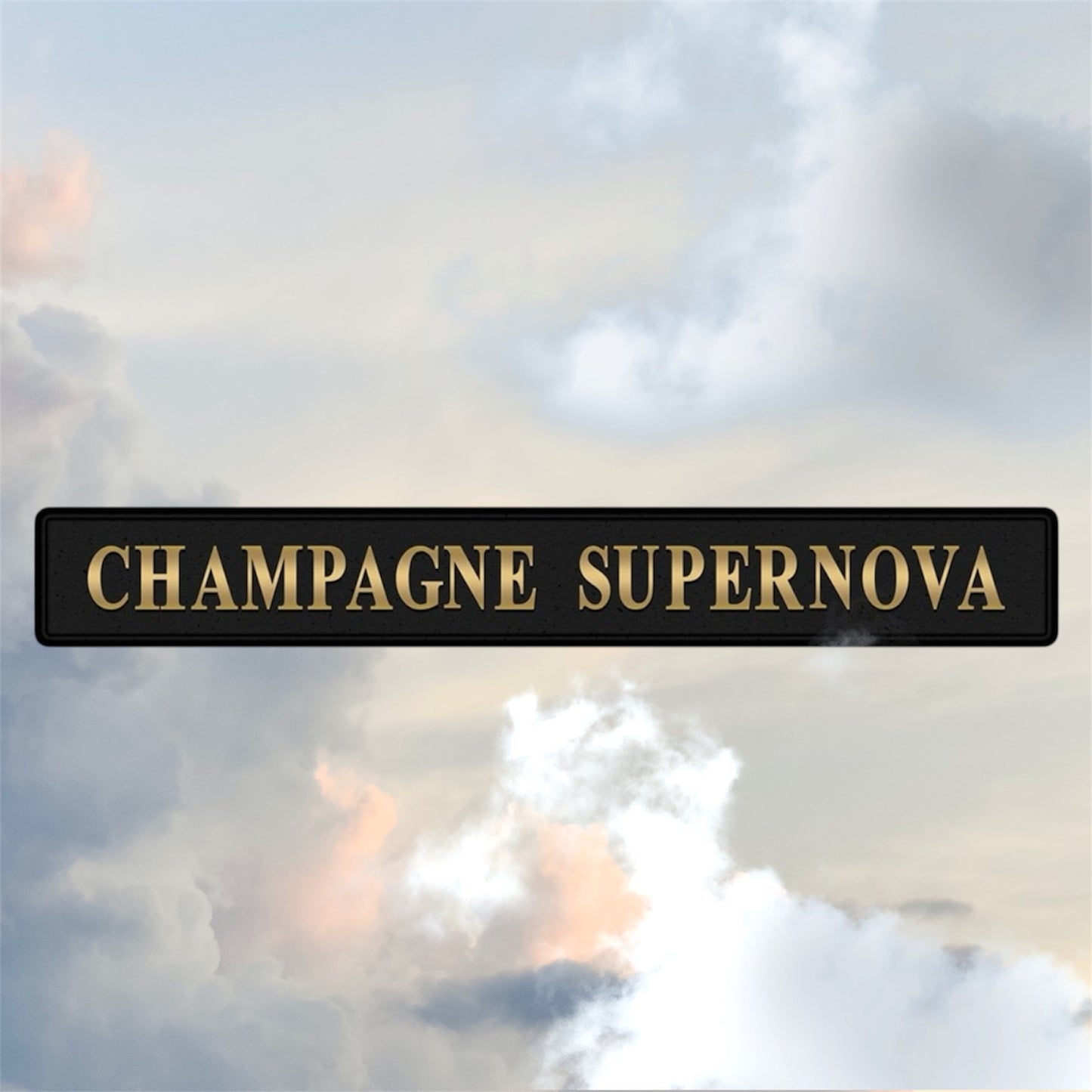Champagne Supernova Sign - Elegant Black and Gold Wall Decor