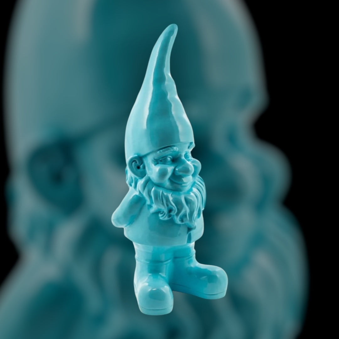 Large Bright Blue Standing Gnome Figure - Cheerful Resin Decoration for Home or Garden