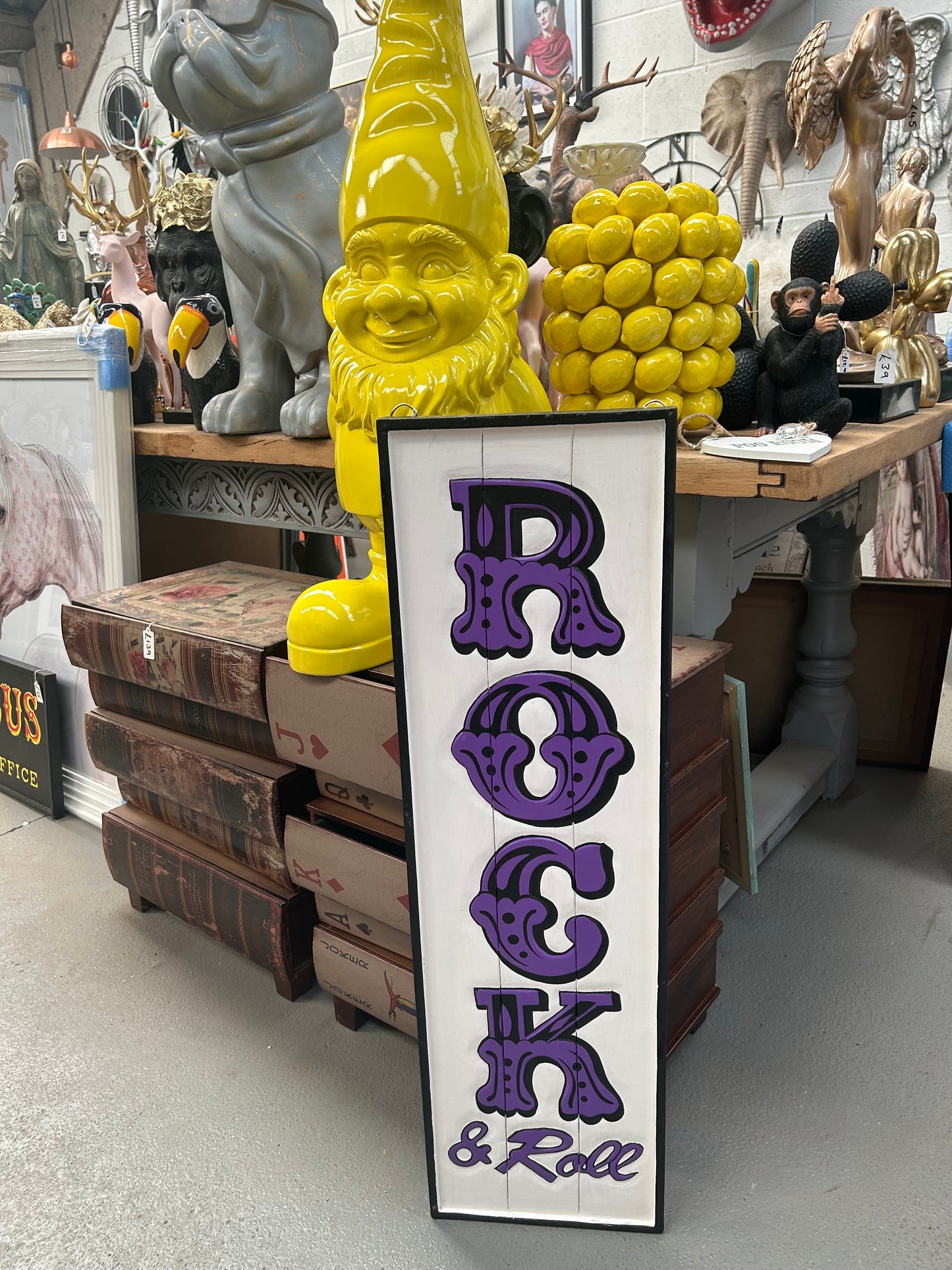 Funky "Rock and Roll" Sign - Hand-Painted MDF Wall Art | Sign of the times Stoke