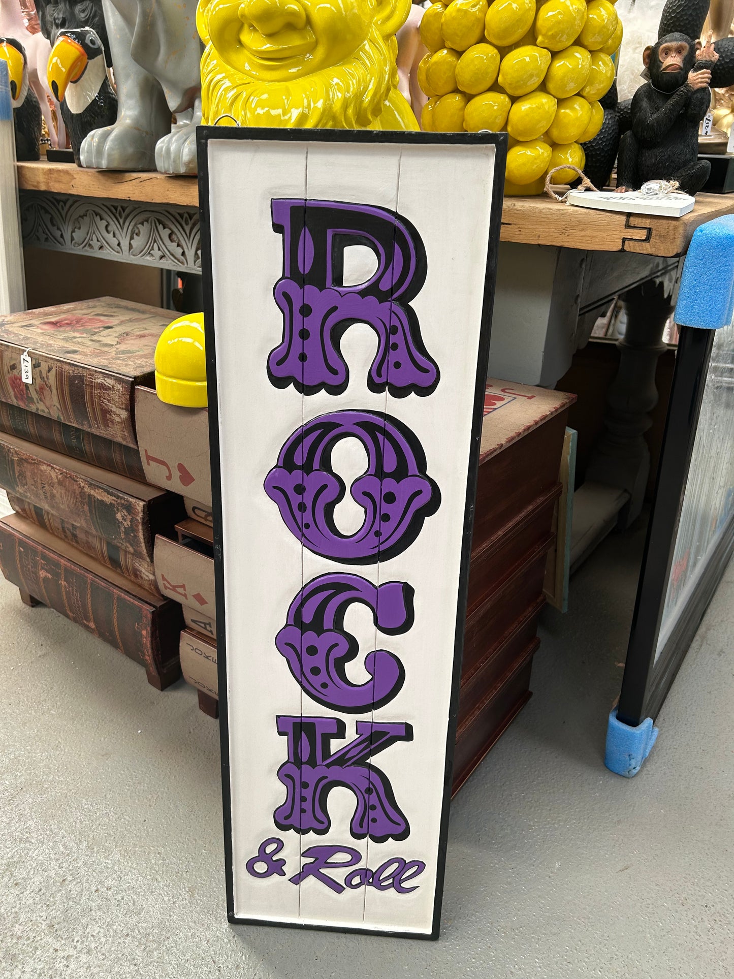Funky "Rock and Roll" Sign - Hand-Painted MDF Wall Art | Sign of the times Stoke