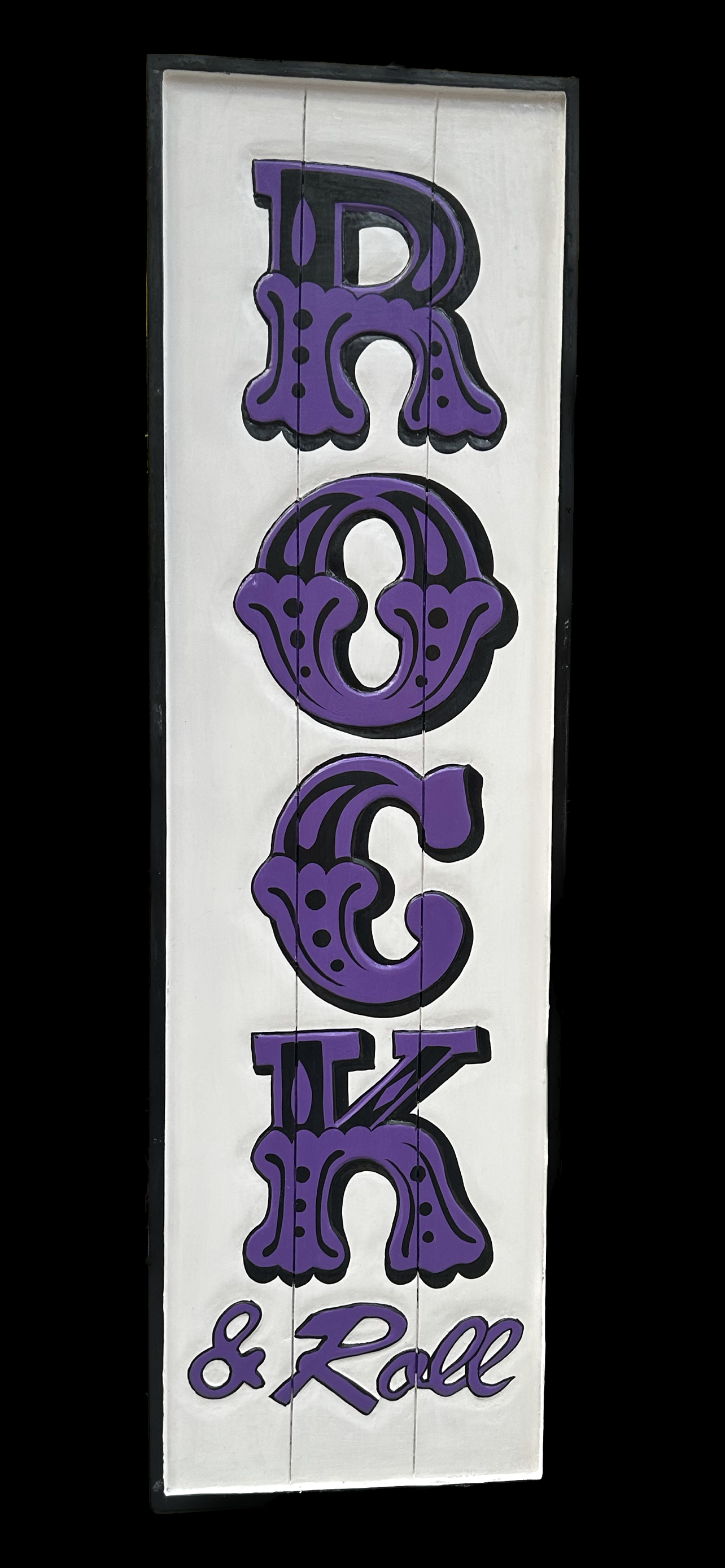 Funky "Rock and Roll" Sign - Hand-Painted MDF Wall Art | Sign of the times Stoke