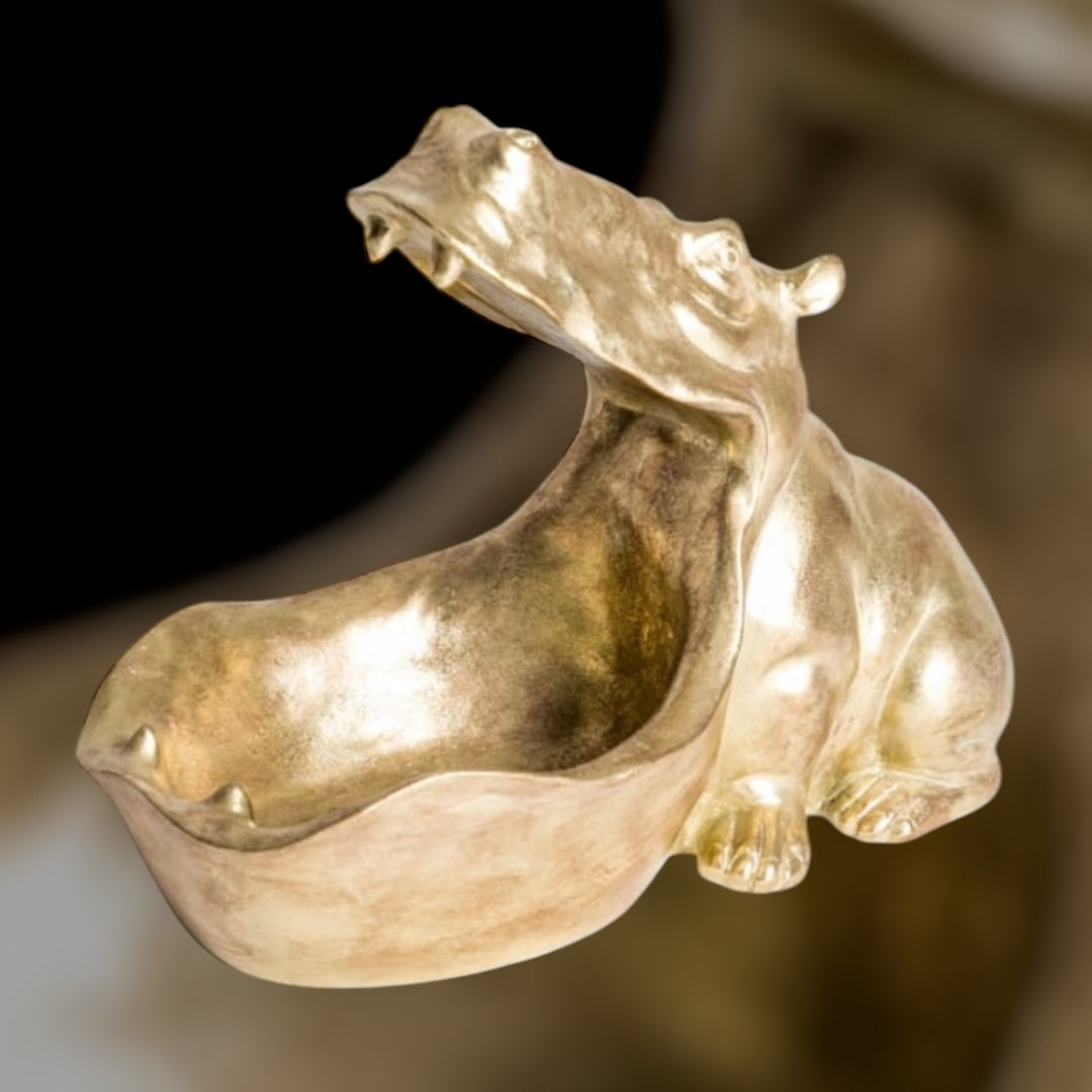 Gold Hungry Hippo Storage Bowl - Unique Decorative Organizer