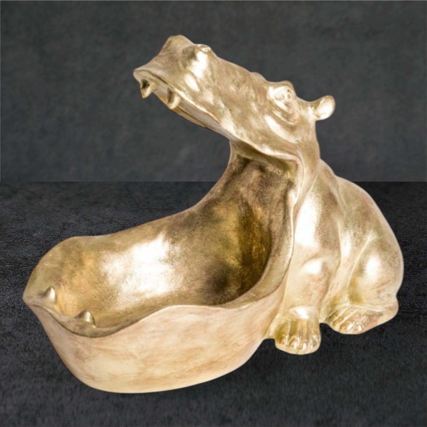 Gold Hungry Hippo Storage Bowl - Unique Decorative Organizer