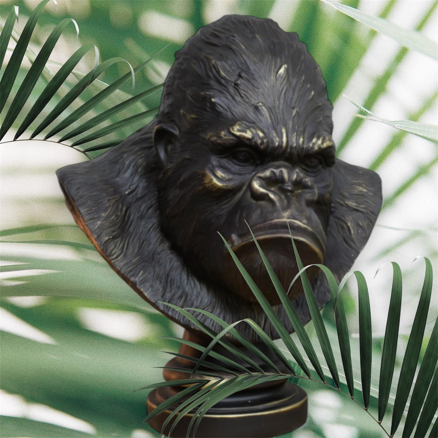 Gorilla Bust Sculpture – Striking Artistic Home Decor