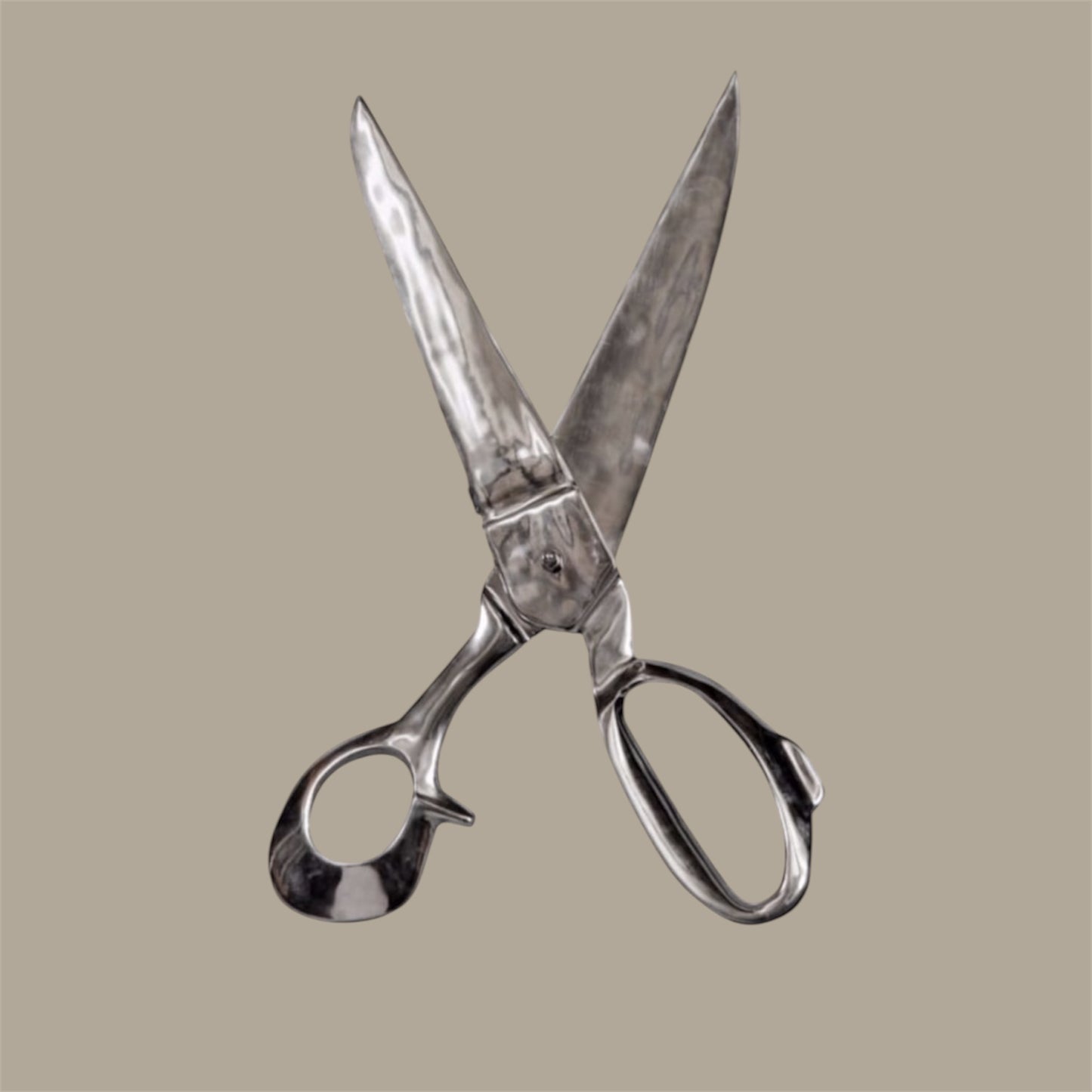 Large Polished Aluminium Scissors Wall Decor - Perfect for Barbers and Hair Salons
