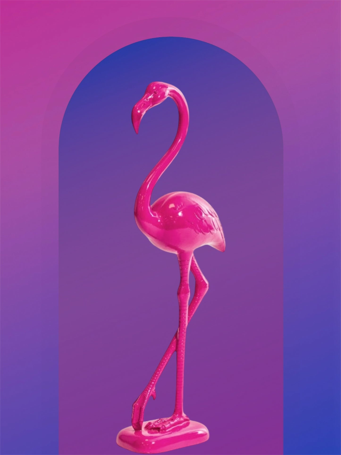 Electric Pink Standing Flamingo Figure – Vibrant and Unique Home Decor