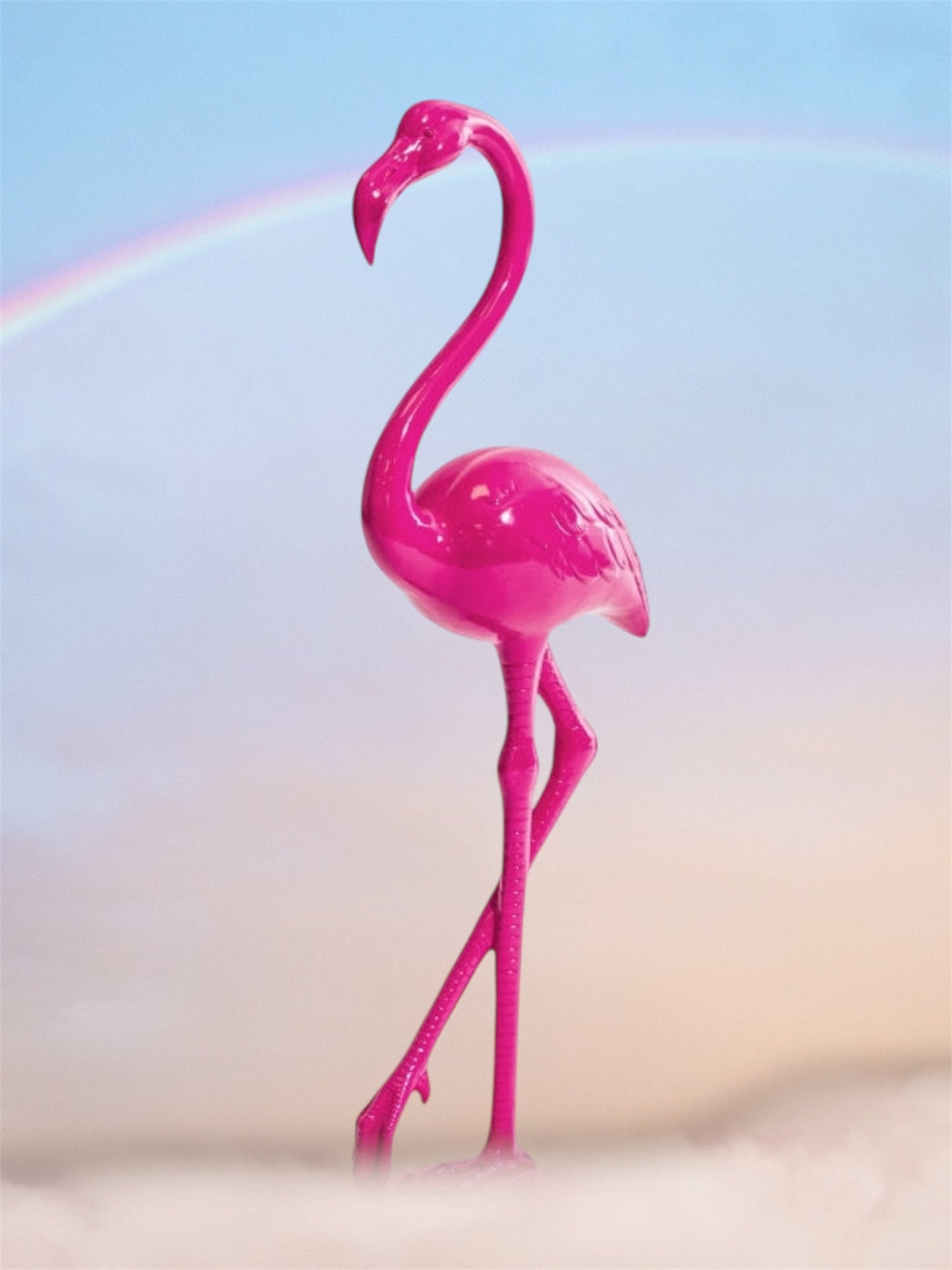 Electric Pink Standing Flamingo Figure – Vibrant and Unique Home Decor