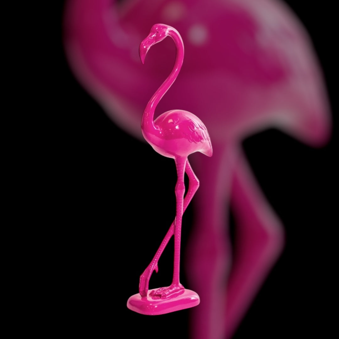 Electric Pink Standing Flamingo Figure – Vibrant and Unique Home Decor