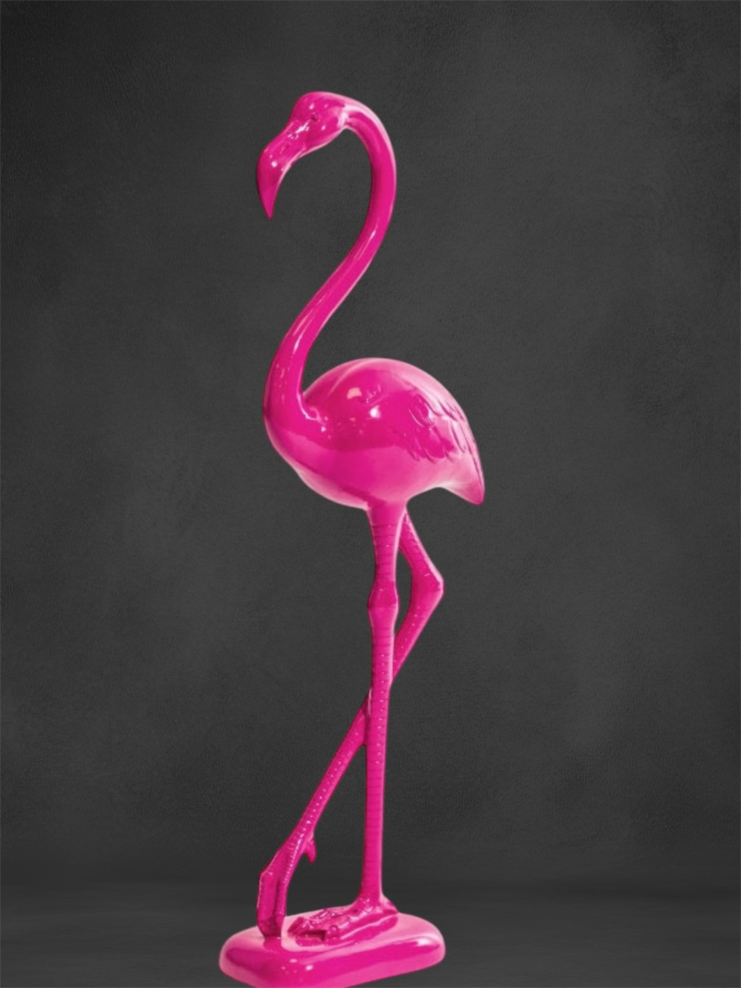 Electric Pink Standing Flamingo Figure – Vibrant and Unique Home Decor
