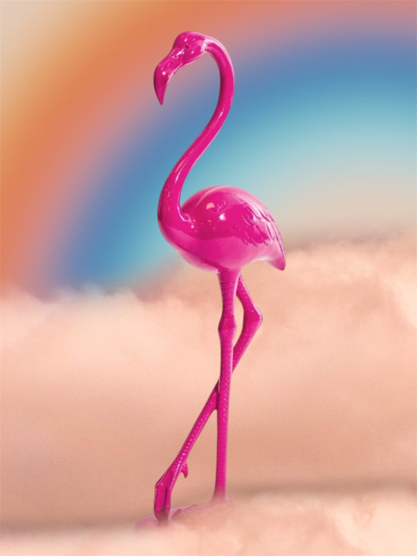 Electric Pink Standing Flamingo Figure – Vibrant and Unique Home Decor