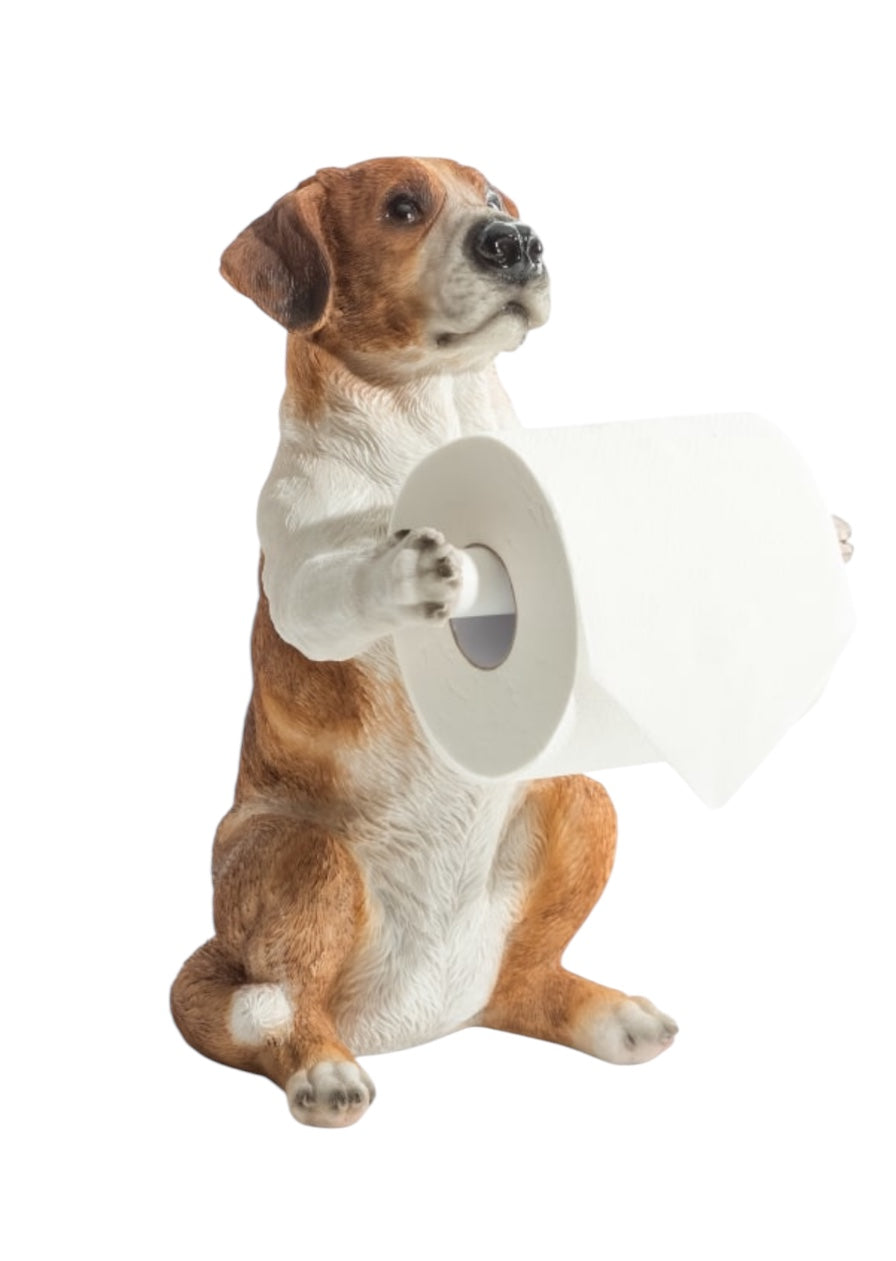 Helpful Hound Toilet Roll Holder - Adorable Resin Dog Design