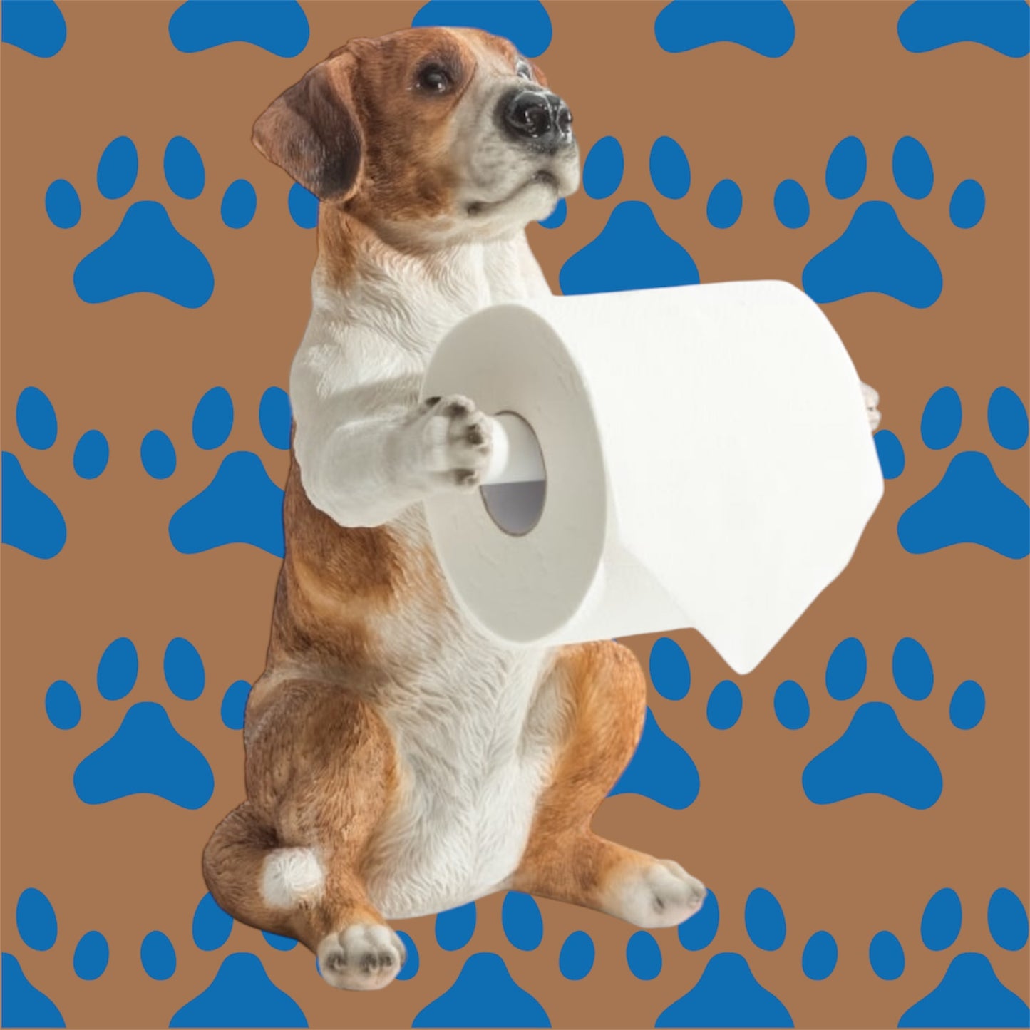 Helpful Hound Toilet Roll Holder - Adorable Resin Dog Design