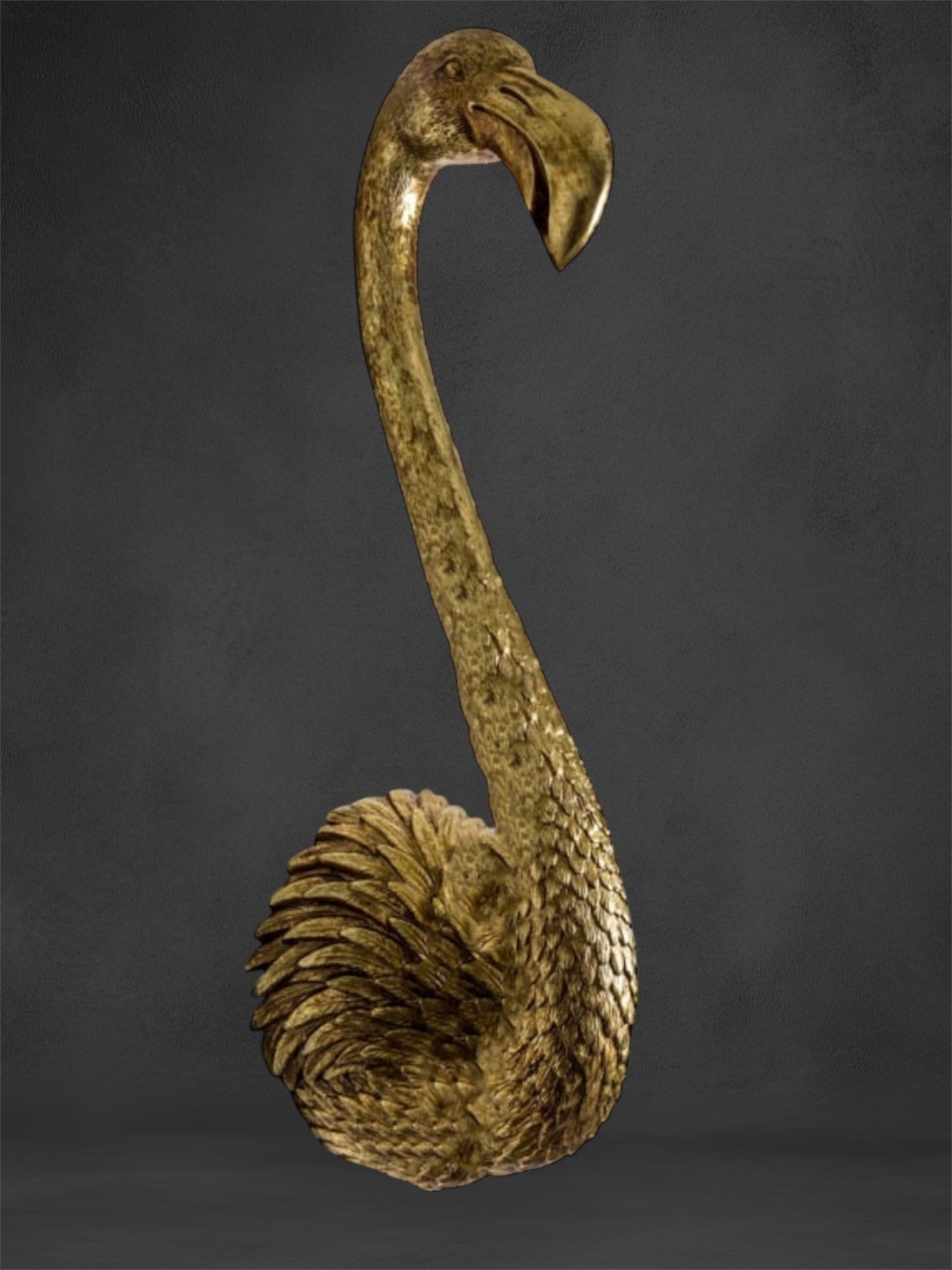 Gold Flamingo Wall Head – Elegant Animal Wall Decor