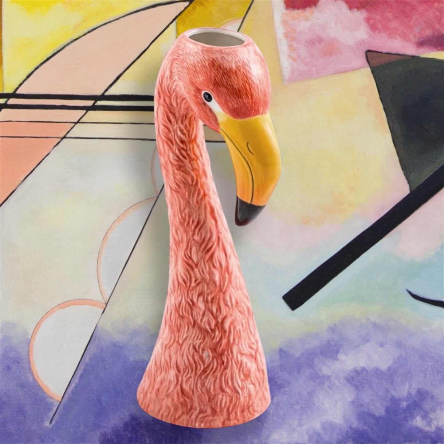 Large Ceramic Pink Flamingo Head Vase – Unique Decorative Statement Piece
